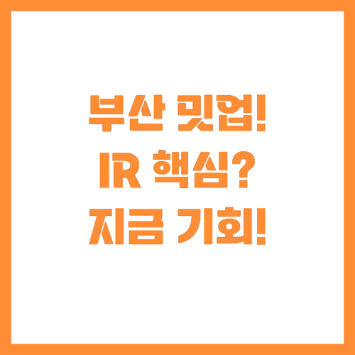 IR 자료 있다면 부산 투자사 밋업 ..