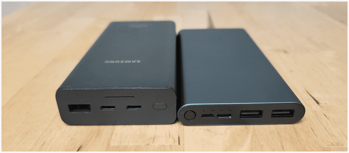 샤오미 보조배터리와 삼성 보조배터리 비교