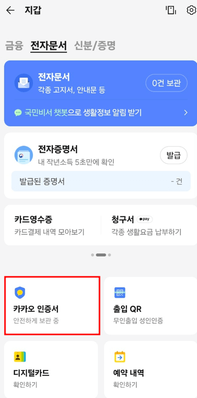 카카오톡 모바일 신분증