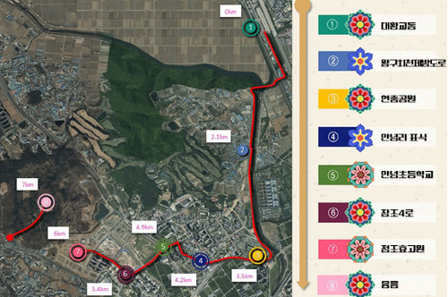 정조대왕 능행차 행렬 구간