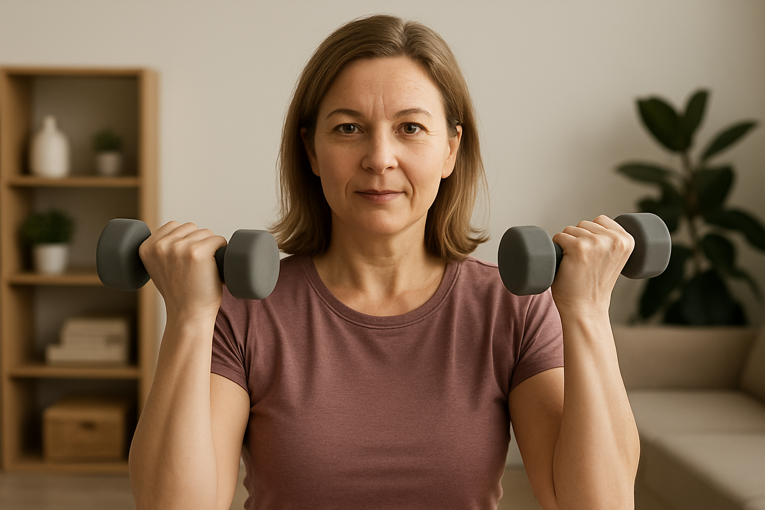 운동 중인 40대 여성의 모습