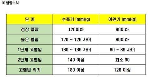 혈압정상수치