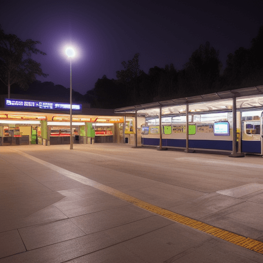 시외버스터미널의 야간 내부 사진
