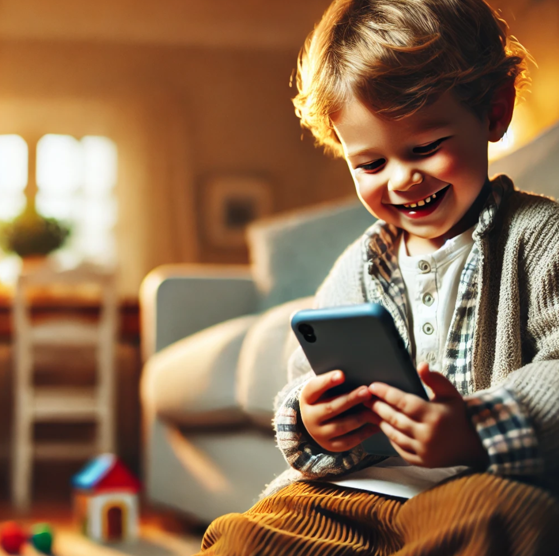 핸드폰 보는 아이