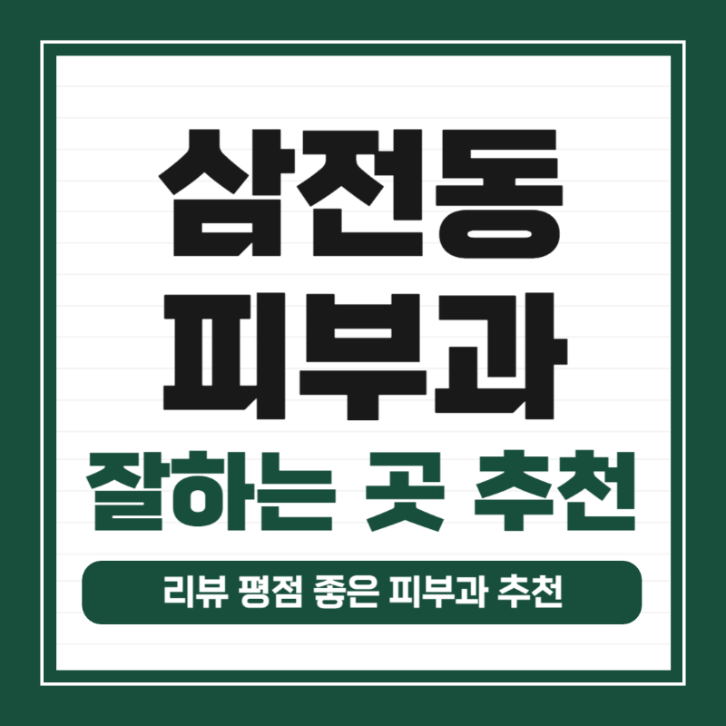 송파구 삼전동 피부과 유명한 곳 모공 레이저 잘하는 곳 추천 TOP 5