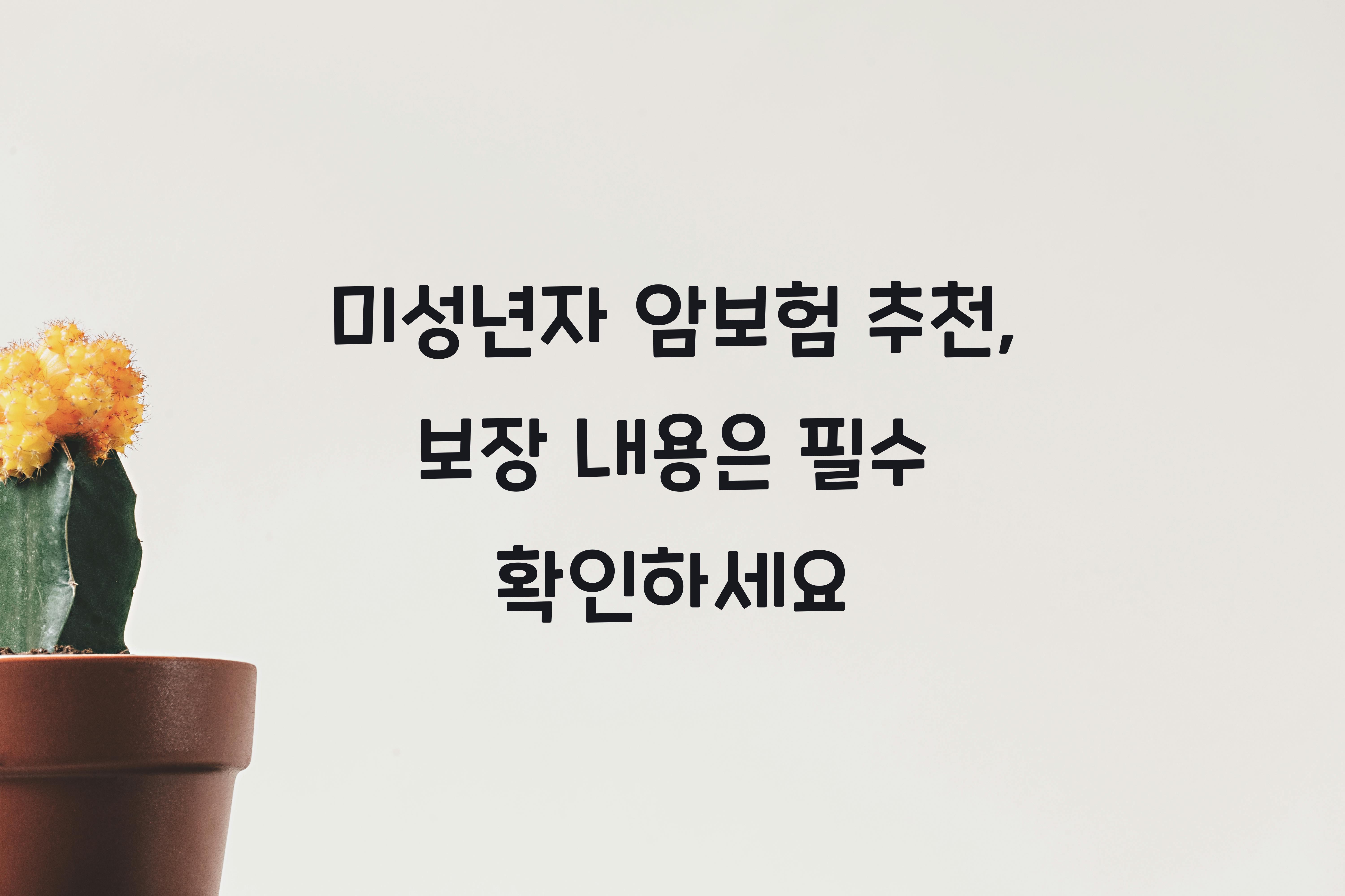 미성년자 암보험 추천