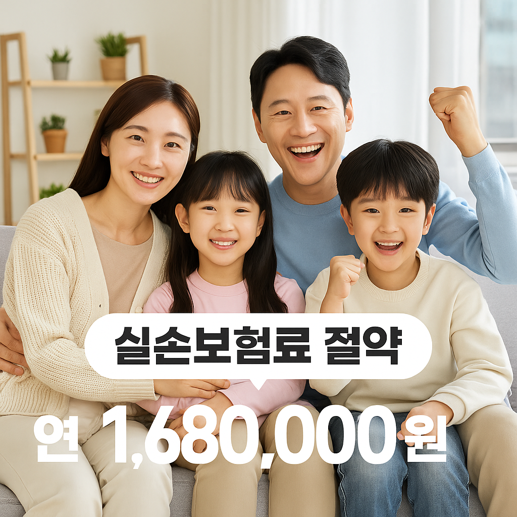 실손 보험 중지로 연간 보험료 절약 4인가족 사진