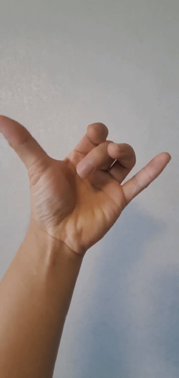 중지로 확인