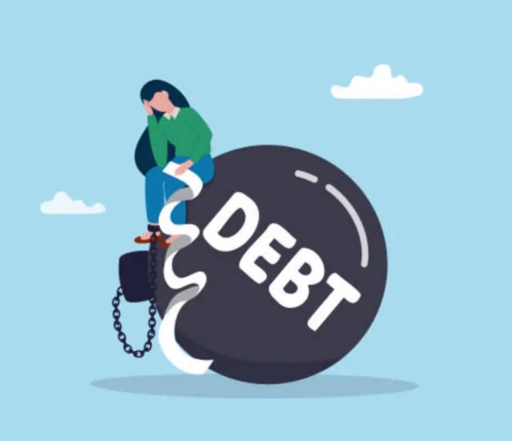 빚에 힘들어하는 여자