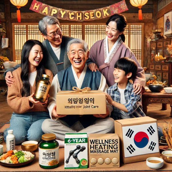추석 선물 받고 부모님과 행복해하는 모습