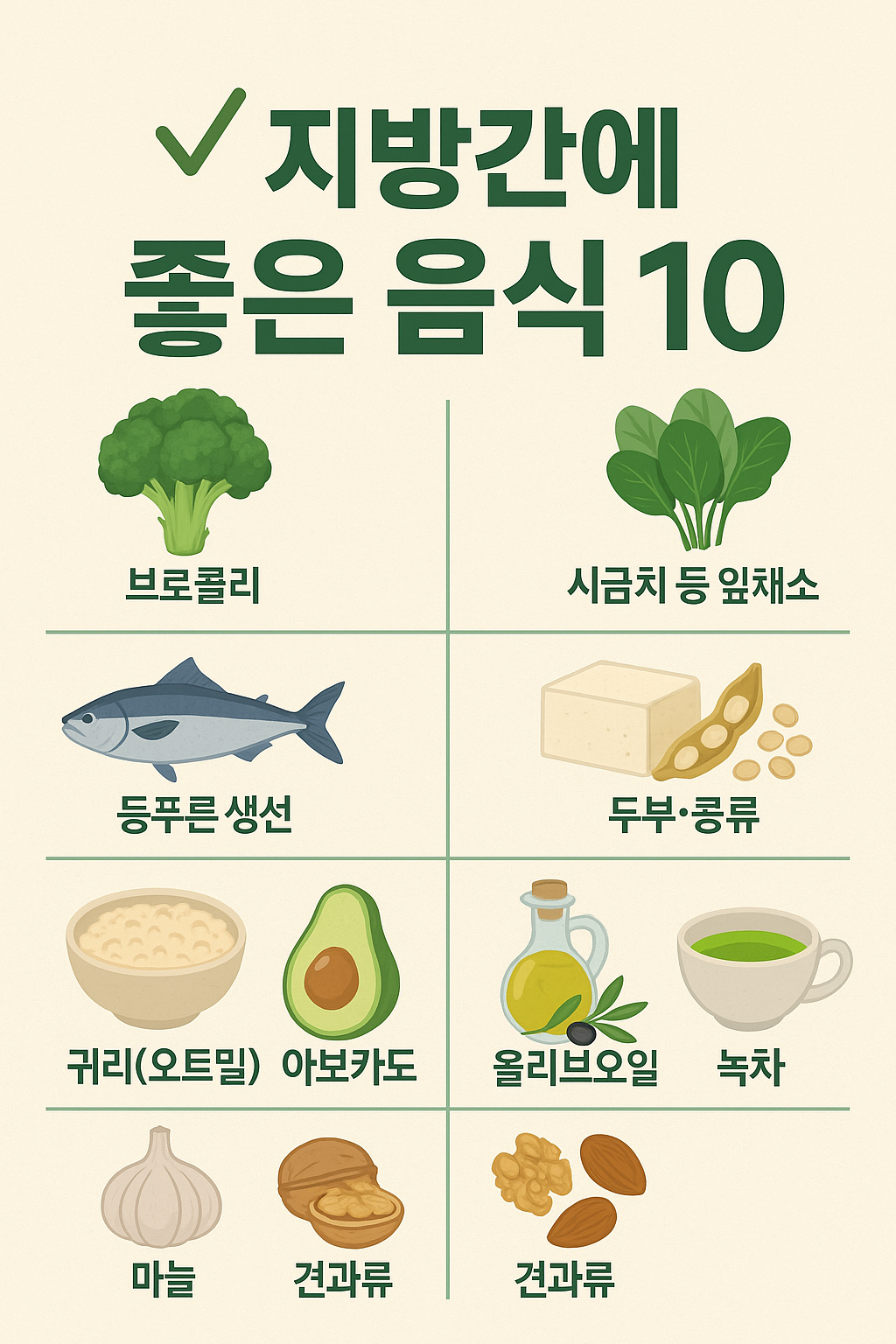 지방간에 좋은 음식 10