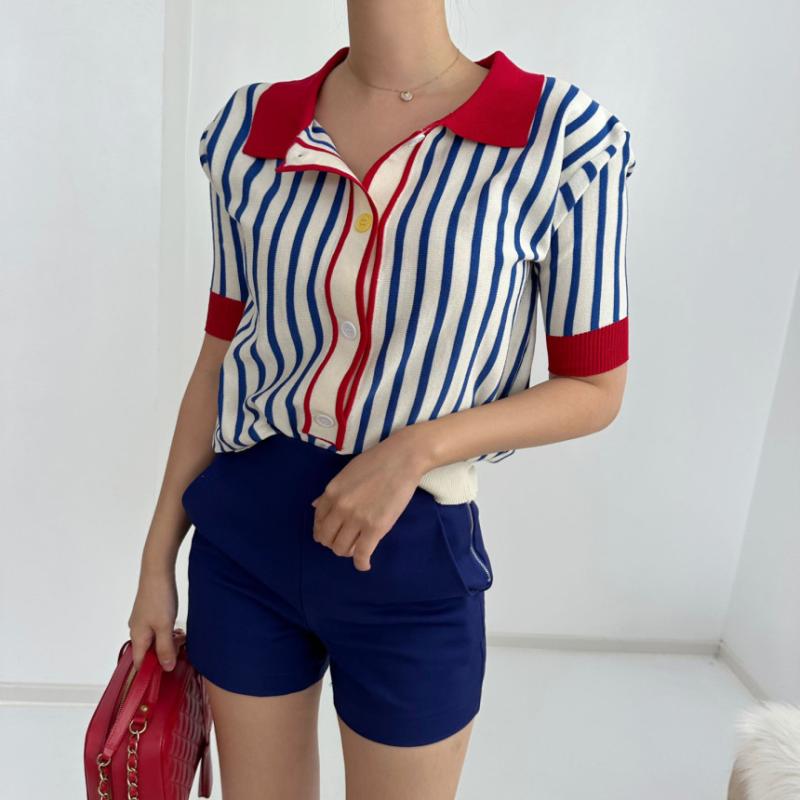 베이시코 레드스트라이프 카라니트