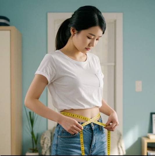 젊은 고혈압 낮추는 방법, 체중 관리, 다이어트 중인 젊은 여성 사진