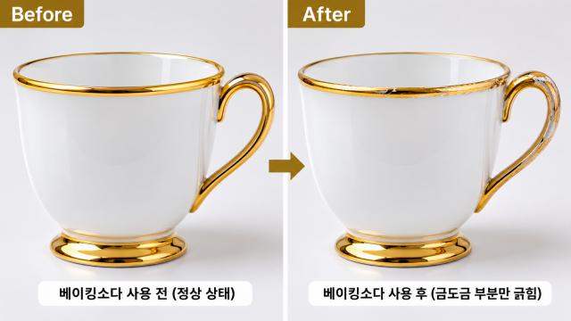 베이킹소다 사용 금지 물건 금도금 식기