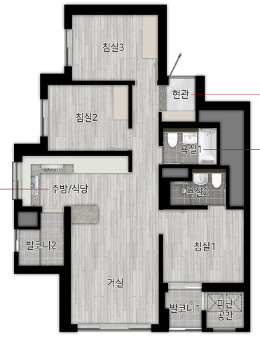힐스테이트-이편한세상-문정-59평면도