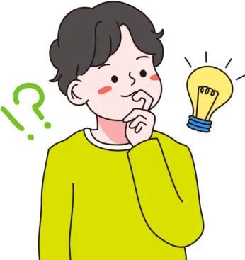 뭔가 좋은 생각이 떠오른 학생