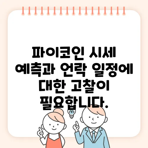 파이코인 시세 예측과 언락 일정에 대한 고찰이 필요합니다.