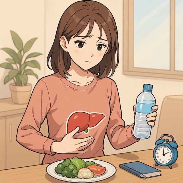 지방간 악화 습관을 피하고 건강한 라이프스타일을 실천하는 모습(출처: 자체제작)