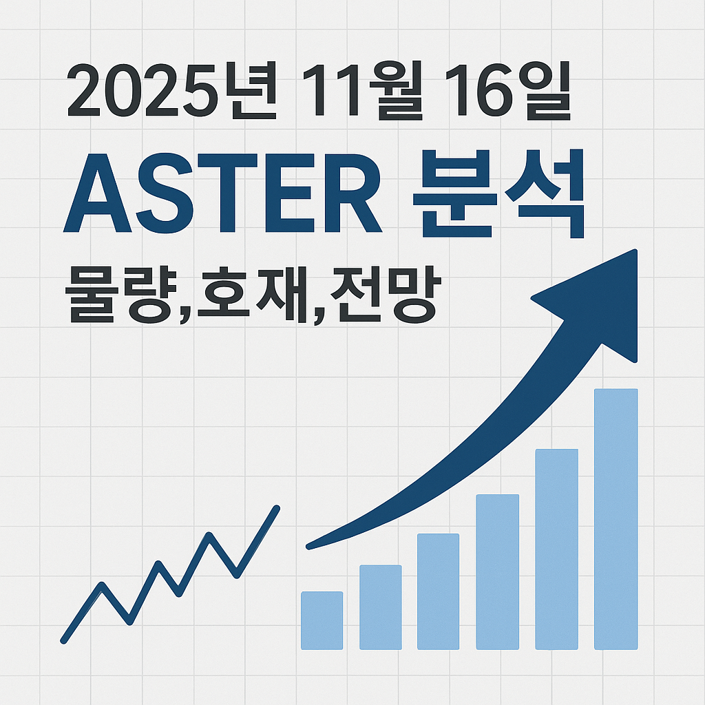 2025년 11월 16일 아스터(ASTER) 분석 (물량,호재,전망) 이미지