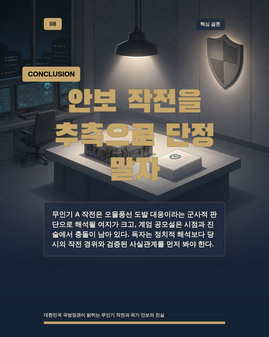 안보 작전을 추측으로 단정 말자