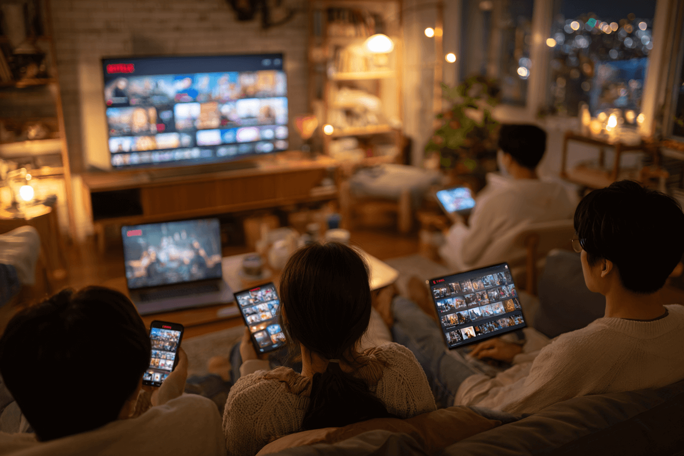 넷플릭스를-시청중인-사람들