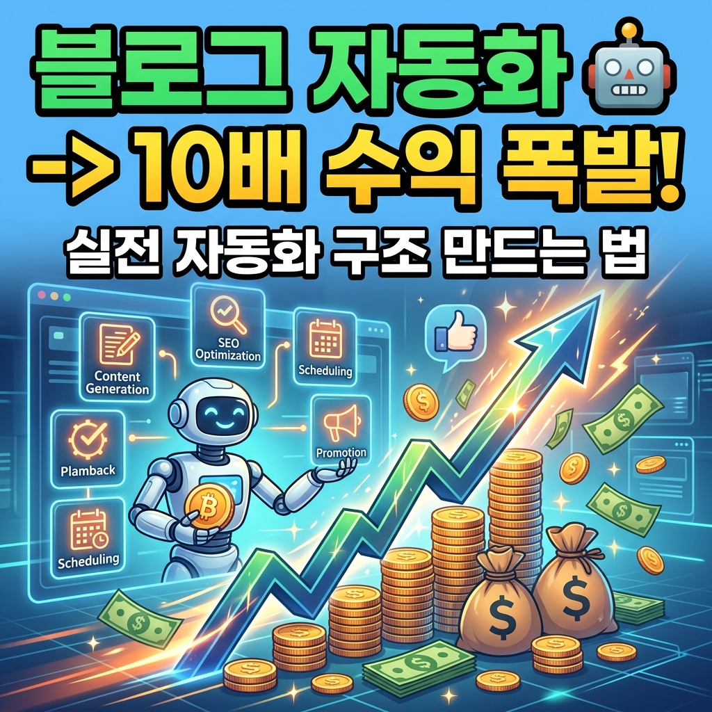 🤖 블로그 자동화 구조 만들기 (수익 10배 만드는 현실 방법)