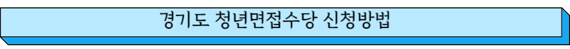 경기도 청년면접수당 신청방법