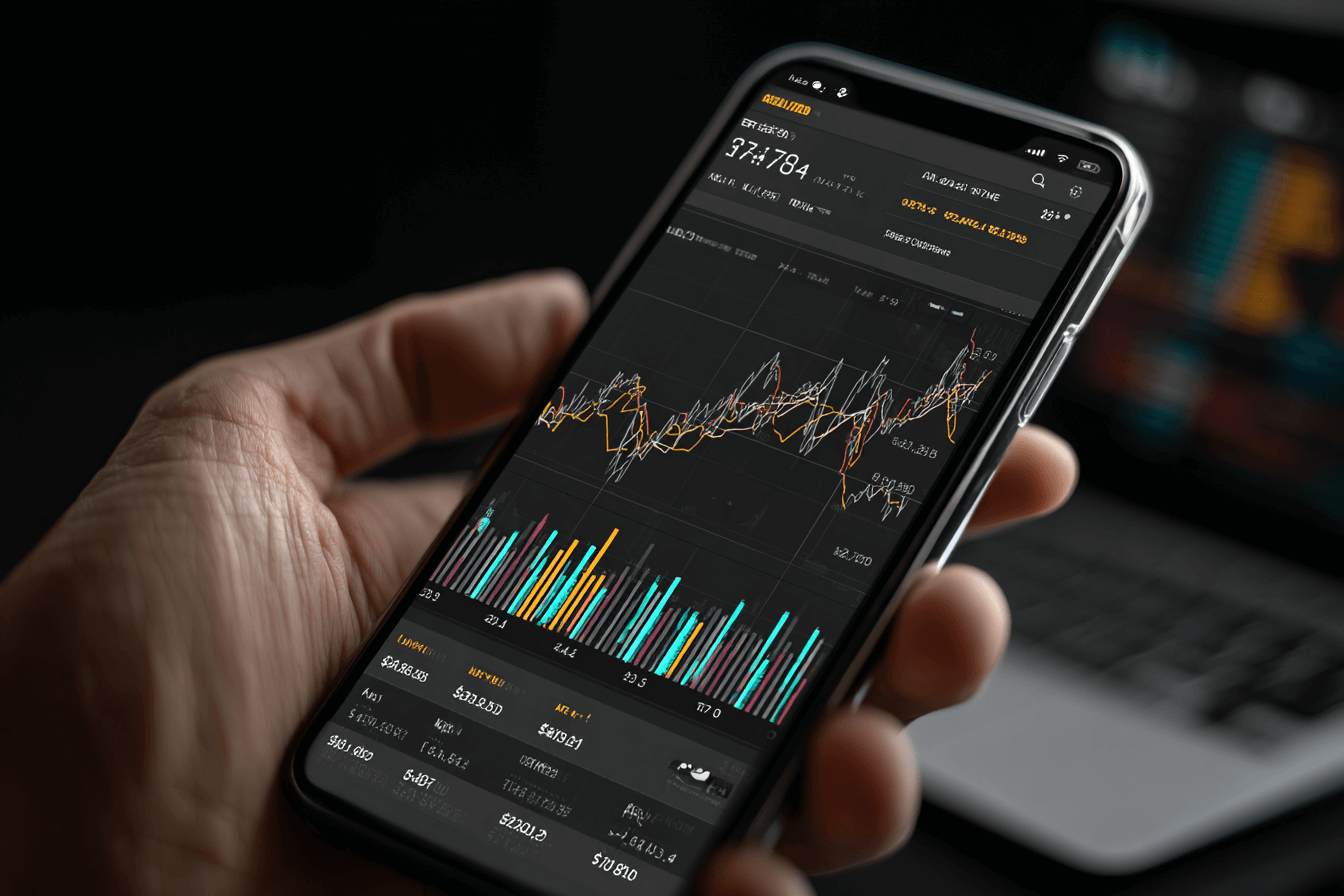 스마트폰의-주식-트레이딩-화면