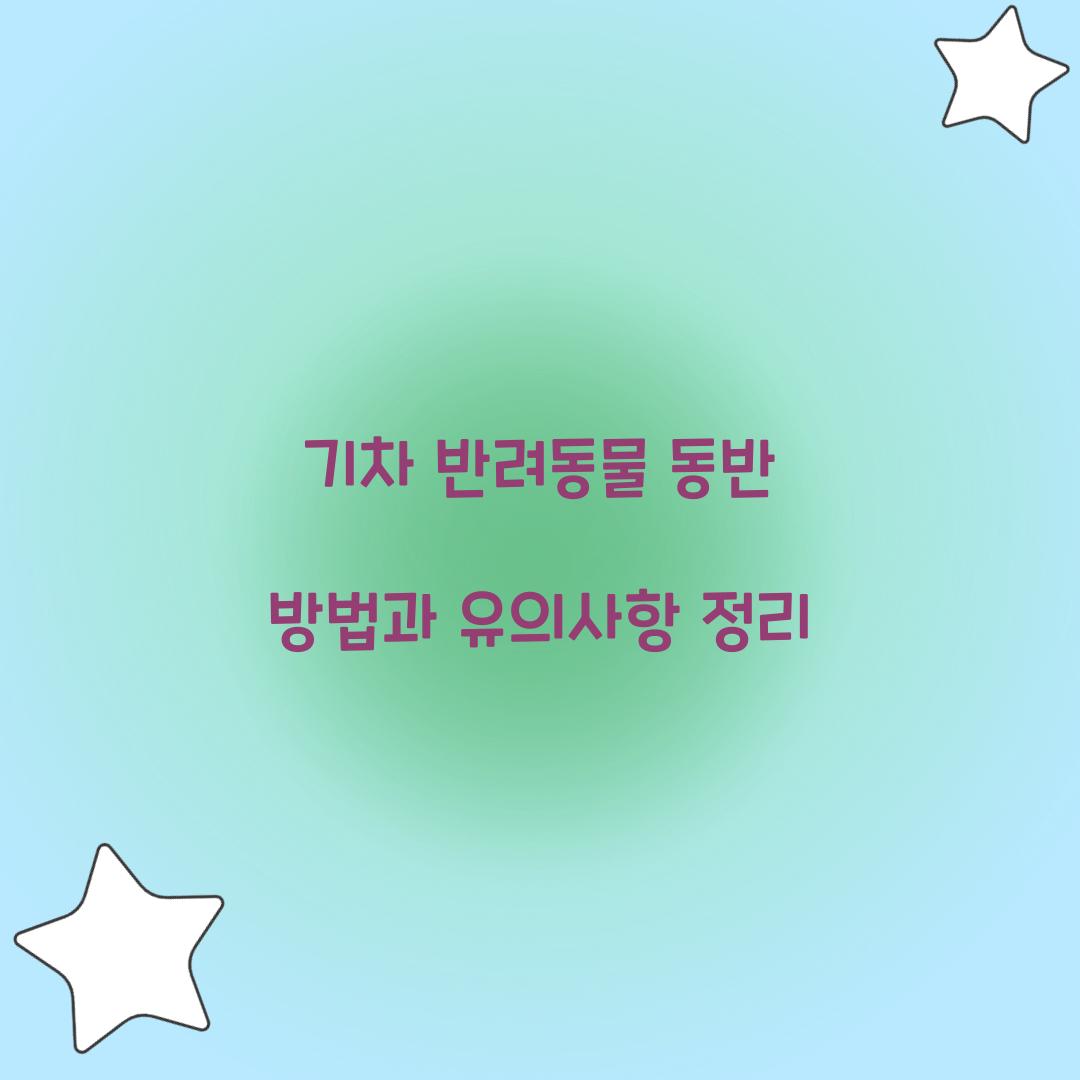 기차 반려동물 동반