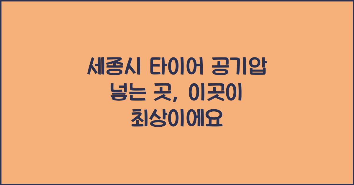 세종시 타이어 공기압 넣는 곳