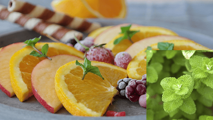 민트와 디저트 요리