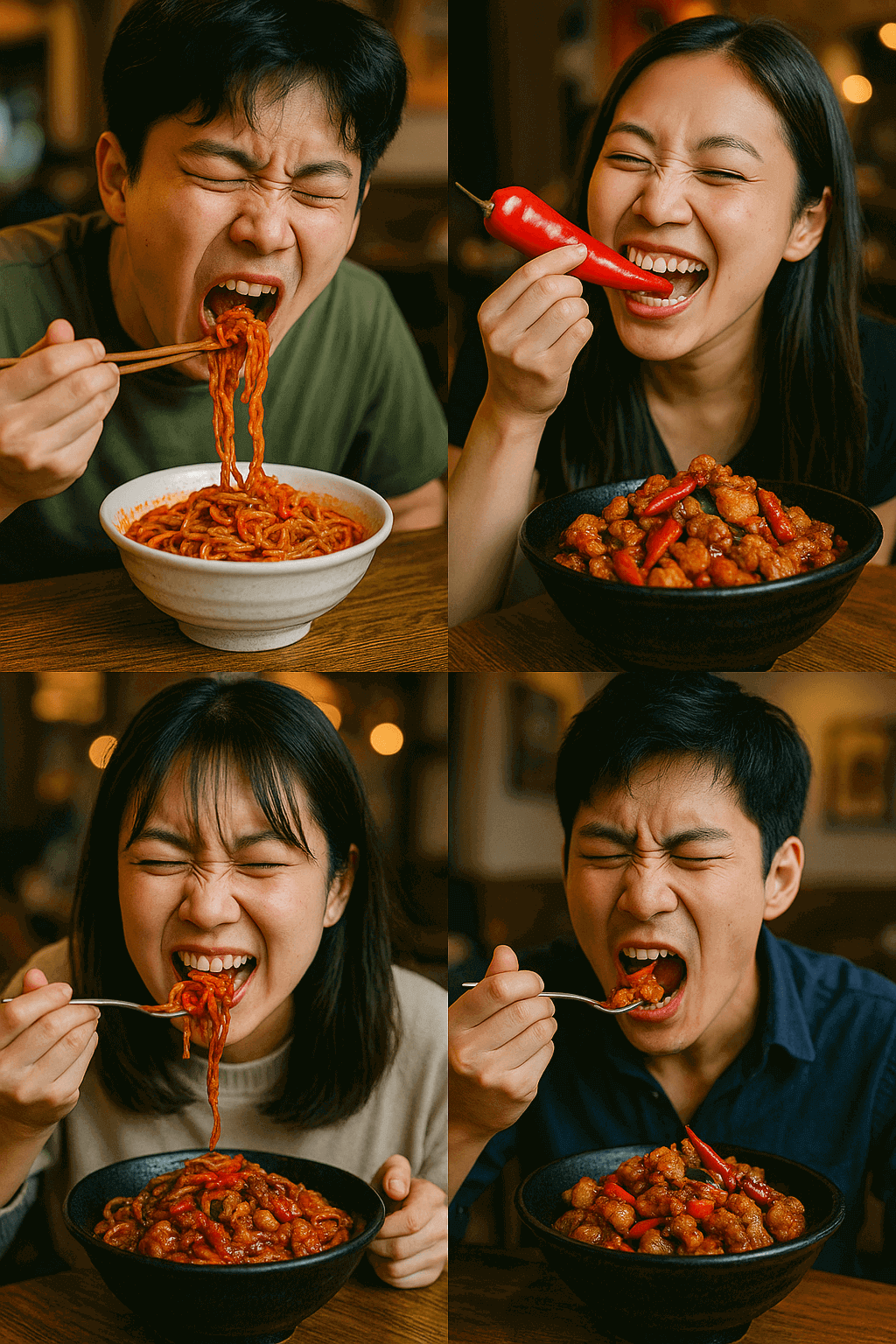 매운 음식을 즐기는 2030세대들의 모습