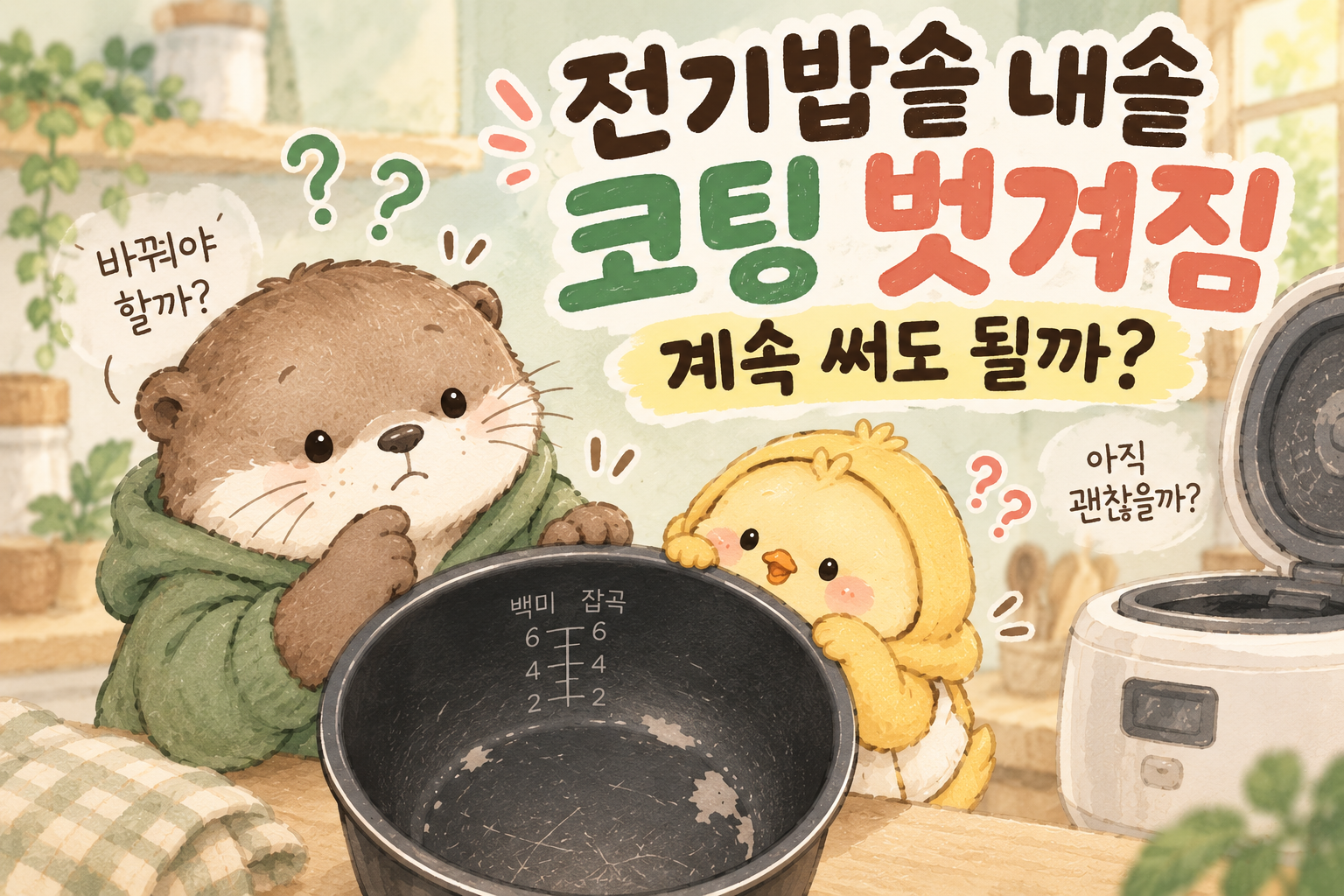 전기밥솥 내솥 코팅이 벗겨졌을 때 계속 사용해도 되는지 알려주는 글