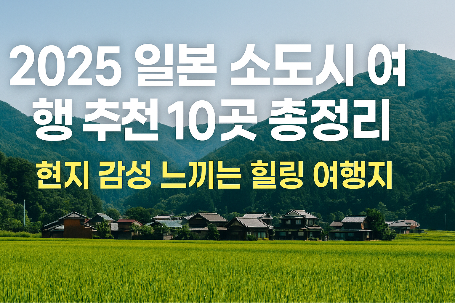 일본 소도시 여행 추천