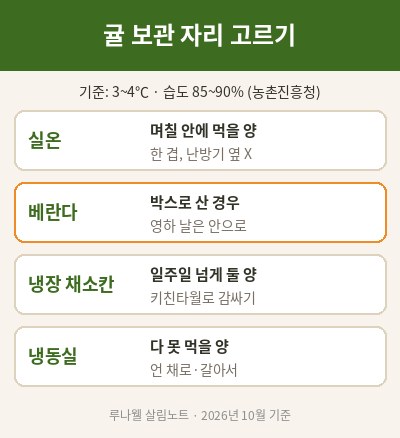 귤 보관법 보관 자리별 정리