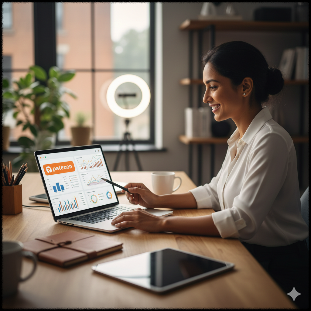 팟캐스트 광고와 후원을 통해 수익을 창출하는 크리에이터 모습