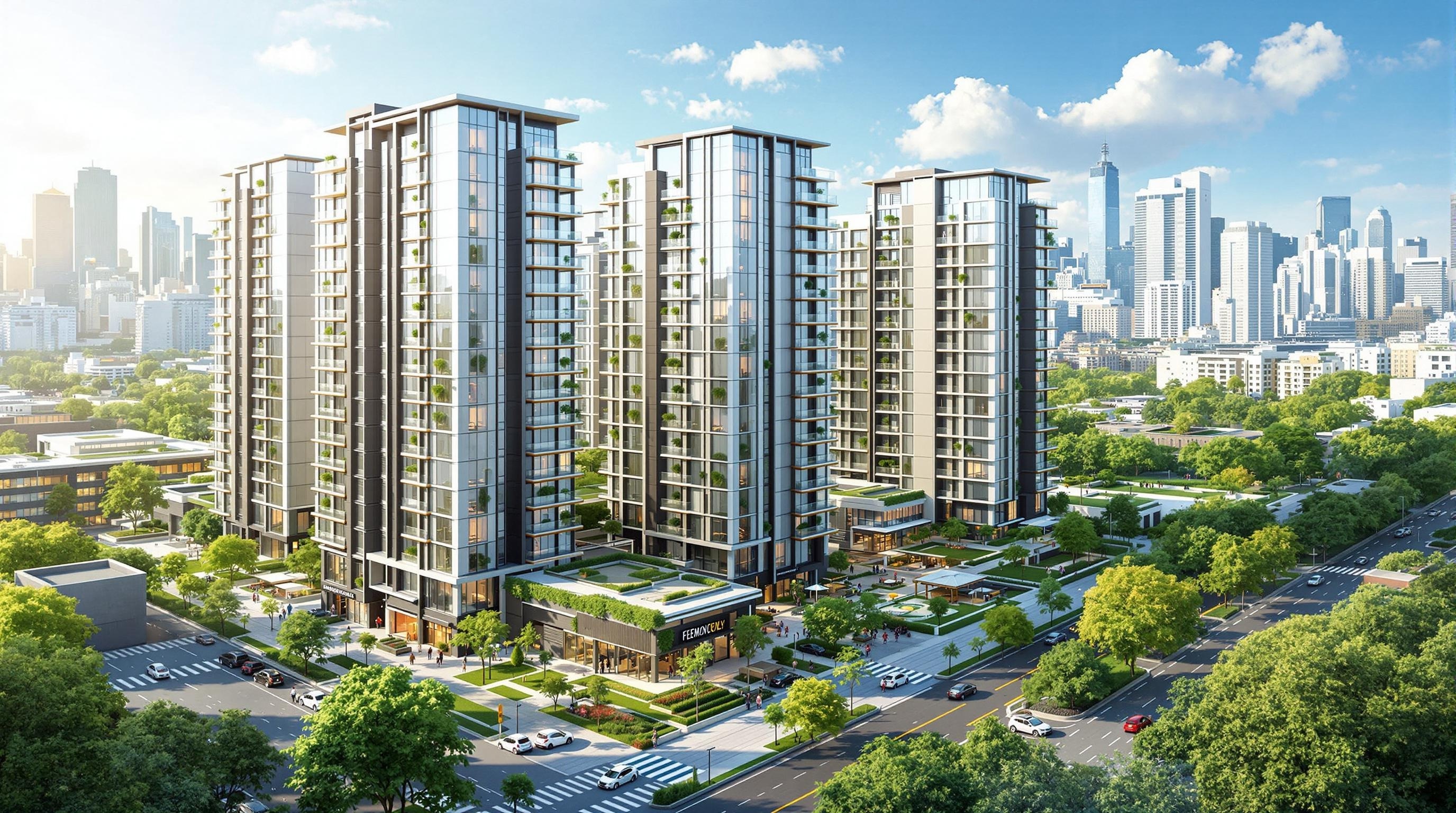 일러스트 아파트 단지