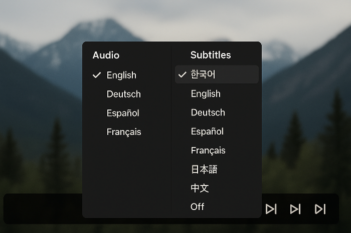 다국어 접근성을 강조한 시청 인터페이스.