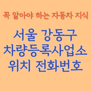 서울 강동구 자동차등록사업소 차량등록사업소 홈페이지 위치 전화번호 찾기