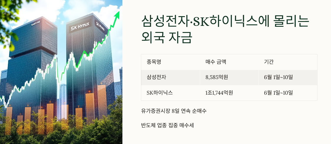 삼성전자&middot;SK하이닉스에 몰리는 외국 자금