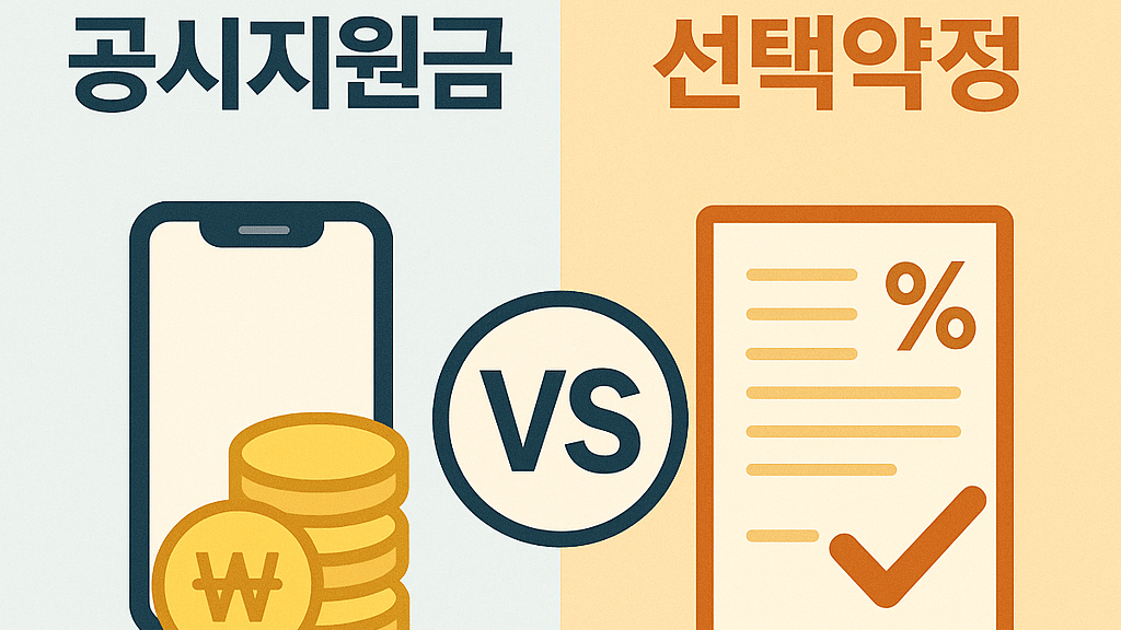 휴대폰 지원금 공시지원금 vs 선택약정