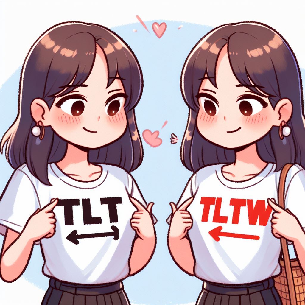 TLT와 TLTW를 비교하는 여자