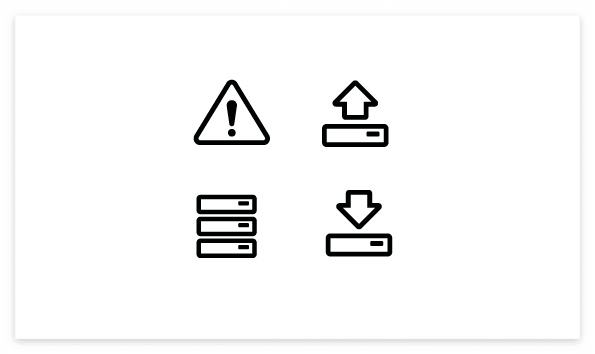 Free Icon vector source : Caution, Warning, Data Starage, Upload, Download