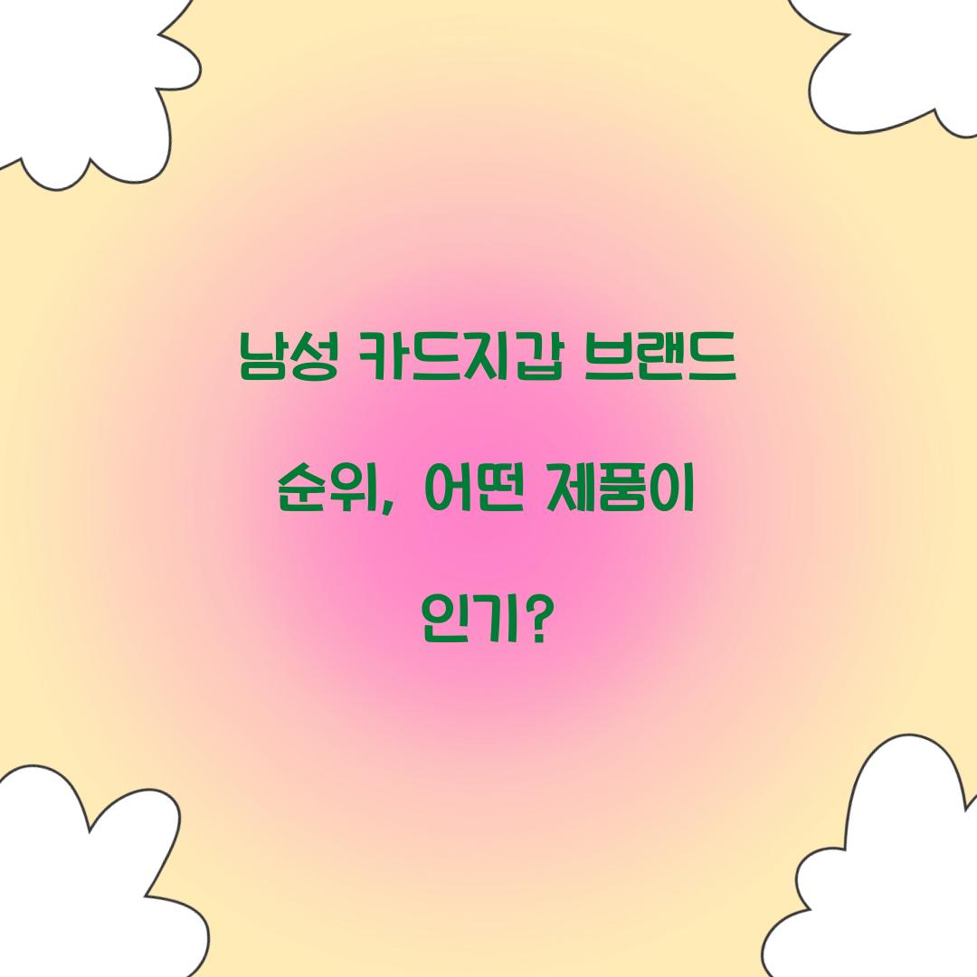 남성 카드지갑 브랜드 순위