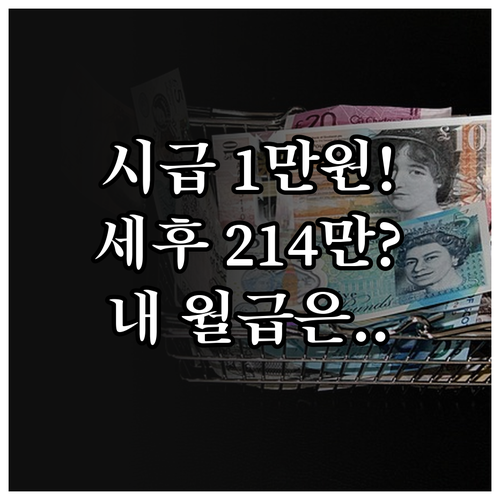 2026년 최저시급 1만원 시대 월급..