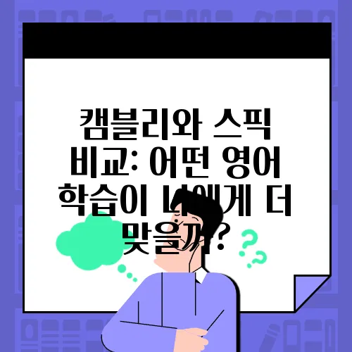 캠블리와 스픽 비교: 어떤 영어 학습이 나에게 더 맞을까?
