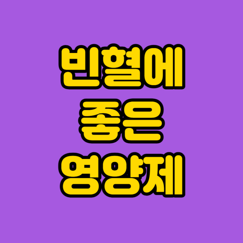 빈혈에 좋은 영양제