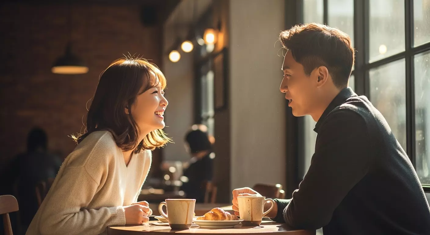 남자와 여자가 대화하고 있는 이미지