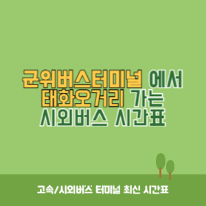 군위버스터미널에서 태화오거리 가는 시외버스 시간표 최신정보