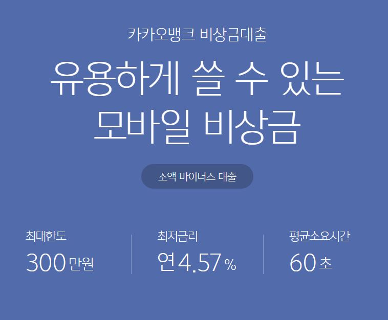 무직자 대출 카카오뱅크 비상금 대출